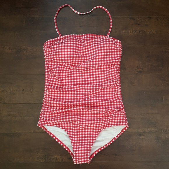 J. Crew Other - J.Crew Pink Gingham Check Swimsuit Size 8